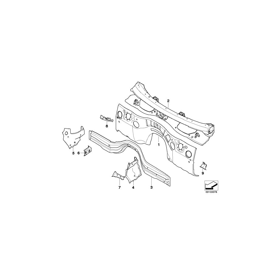Genuine BMW 41127135622 E81 E92 Right Engine Compartment Partition (Inc. 320si) 1 | ML Performance US Car Parts