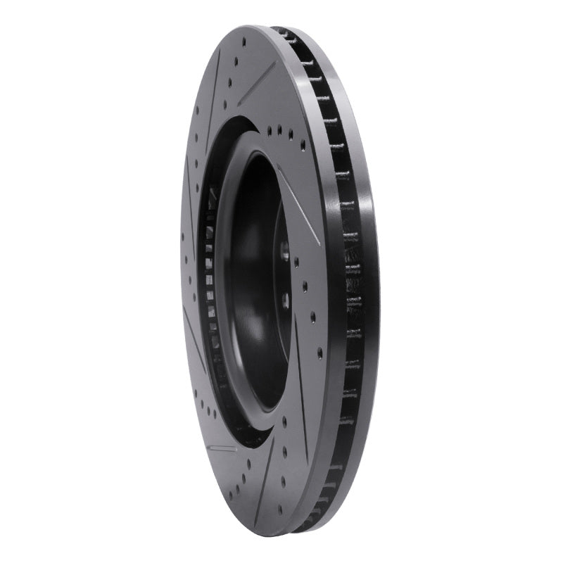 R1 Concepts R1 05-09 Land Rover LR3 Front Right Drilled & Slotted Black Brake Rotor