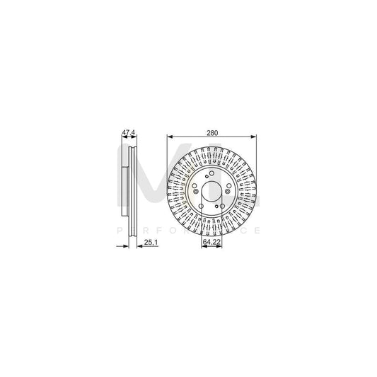 BOSCH 0 986 479 625 Brake Disc Vented, Oiled | ML Performance Car Parts