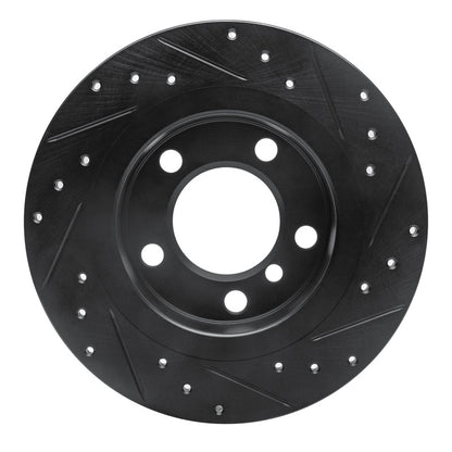 R1 Concepts R1 11-16 Mini Cooper Paceman Rear Left Drilled & Slotted Black Brake Rotor