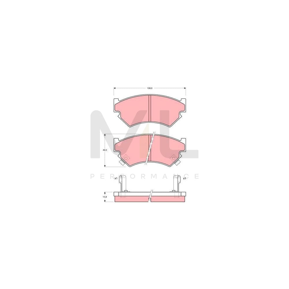 TRW Gdb899 Brake Pad Set For Subaru Justy I (Kad) With Acoustic Wear Warning | ML Performance Car Parts