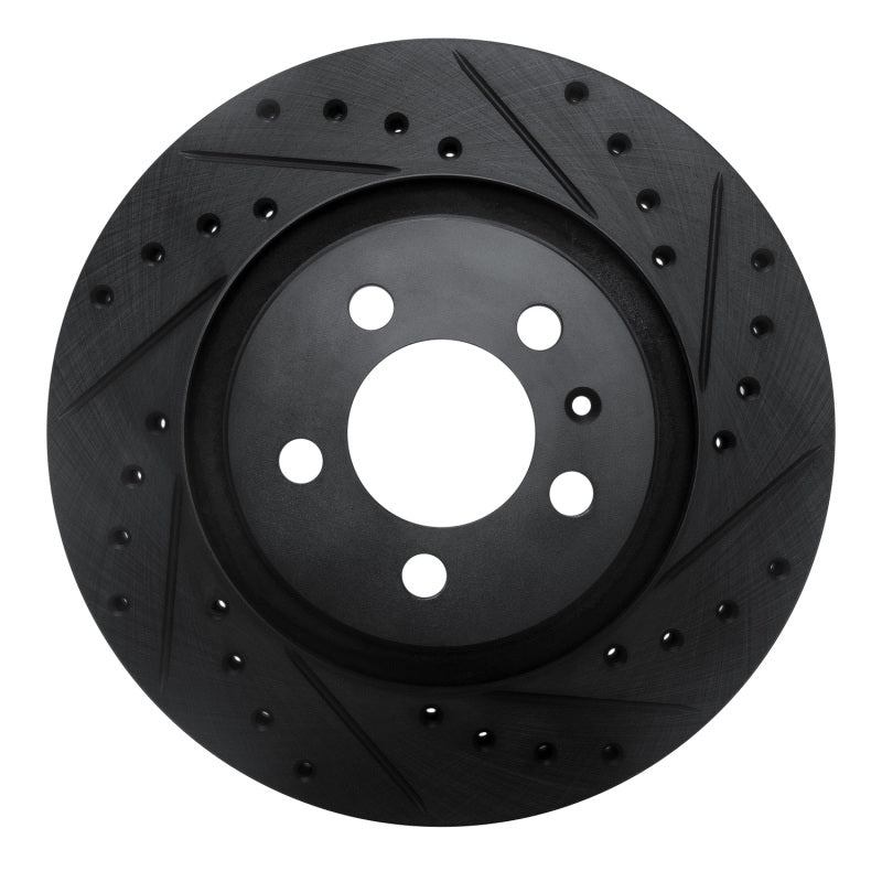 R1 Concepts R1 92-95 Volkswagen CORRADO Front Right Drilled & Slotted Black Brake Rotor