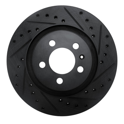R1 Concepts R1 92-95 Volkswagen CORRADO Front Right Drilled & Slotted Black Brake Rotor
