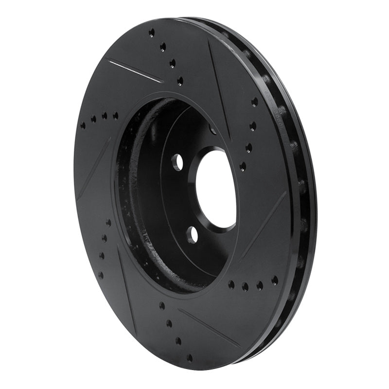 R1 Concepts R1 03-09 Mercedes-Benz E320 Front Left Drilled & Slotted Black Brake Rotor