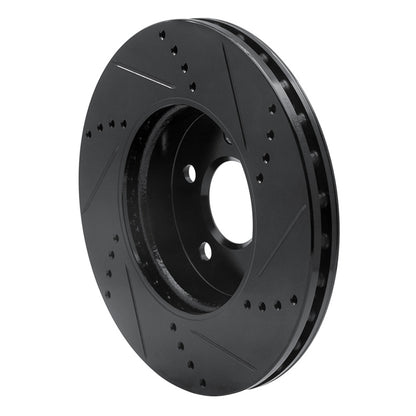 R1 Concepts R1 03-09 Mercedes-Benz E320 Front Left Drilled & Slotted Black Brake Rotor