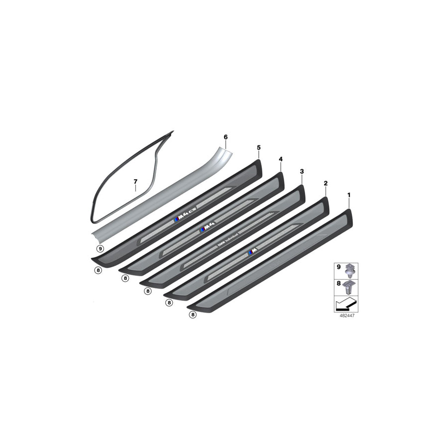 Genuine BMW 51477436035 F82 F32 Cover, Entrance, Left LINES (Inc. 428i, 435i & 420d) | ML Performance US Car Parts