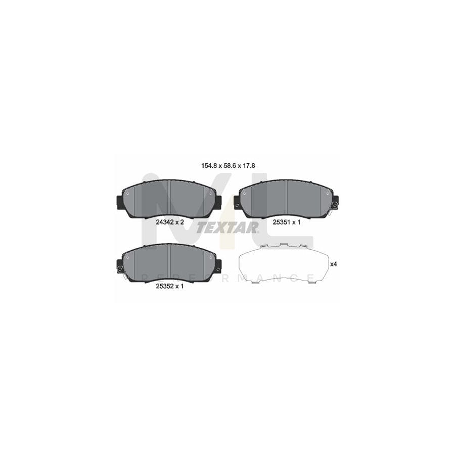 TEXTAR 2434201 Brake pad set with acoustic wear warning | ML Performance Car Parts