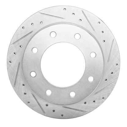 R1 Concepts R1 00-11 Cadillac DTS Rear Right Drilled & Slotted Silver Brake Rotor