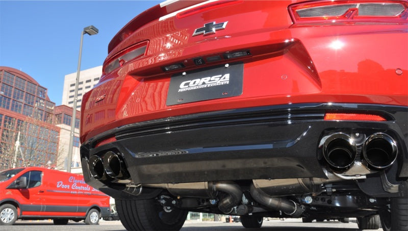 CORSA Performance Corsa 2016-24 Chevy Camaro SS 6.2L Xtreme+ 2.75in Cat-Back Dual Rear Exit w/ Twin 4in Black PVD Tips