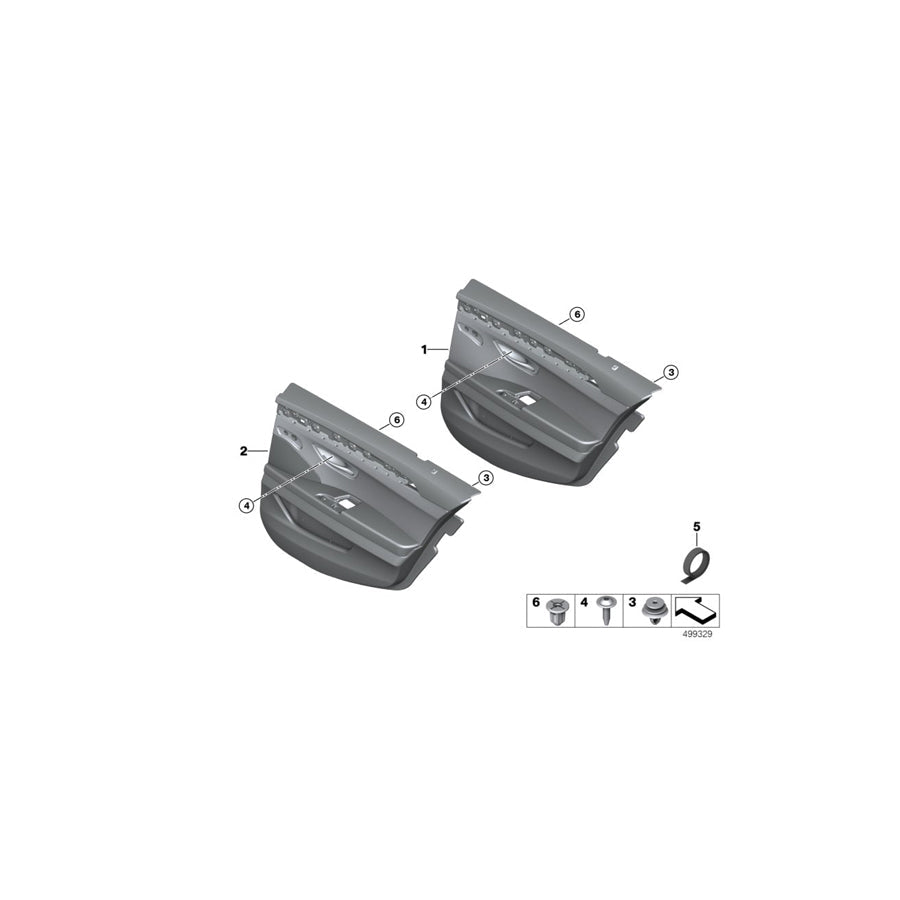 Genuine BMW 51427441381 F10 F11 Door Lining Leather Rear Left VENETOBEIGE/SW (Inc. Hybrid 5, 520dX & 528iX) | ML Performance US Car Parts