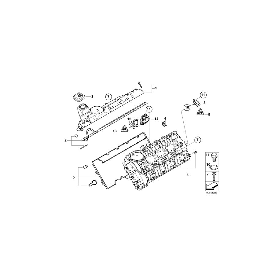 Genuine BMW 11120403101 E65 Gasket Set, Cylinder Head Cover Zyl. 1-4 (Inc. 745d) | ML Performance US Car Parts