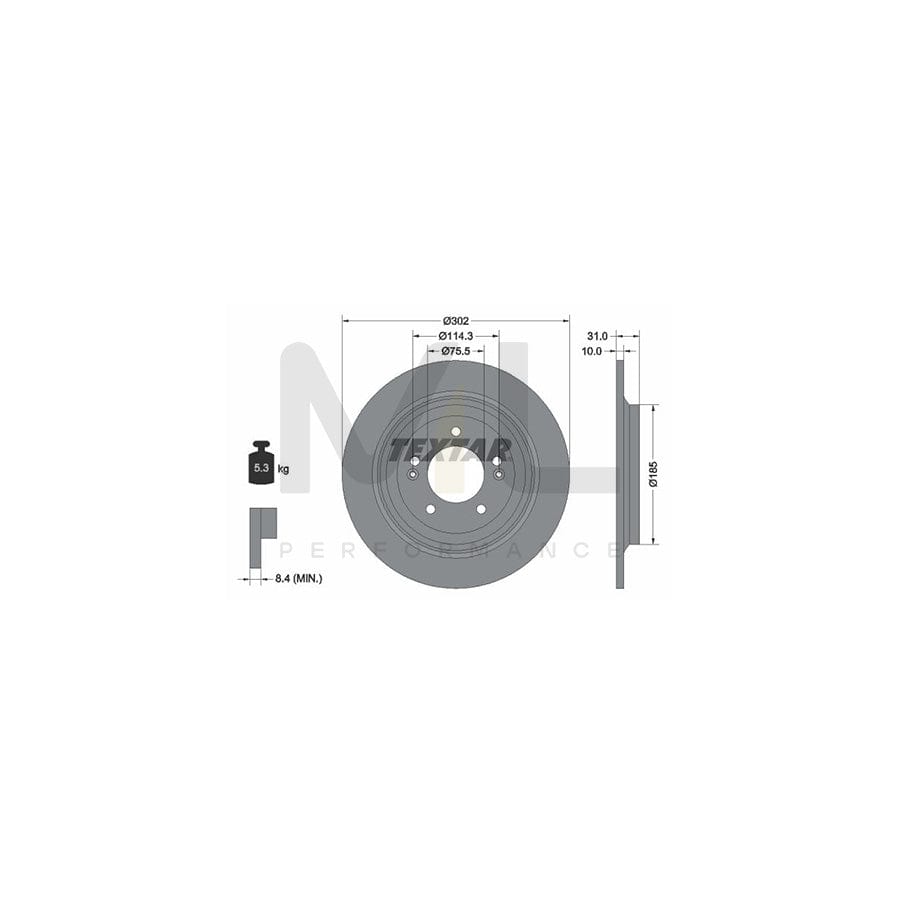 TEXTAR 92294803 Brake Disc for KIA Sportage IV (QL, QLE) Solid, Coated, without wheel hub, without wheel studs | ML Performance Car Parts