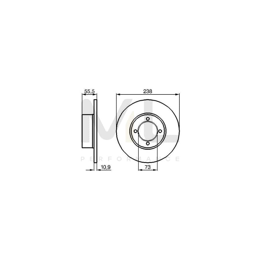 BOSCH 0 986 478 079 Brake Disc Solid, Oiled | ML Performance Car Parts