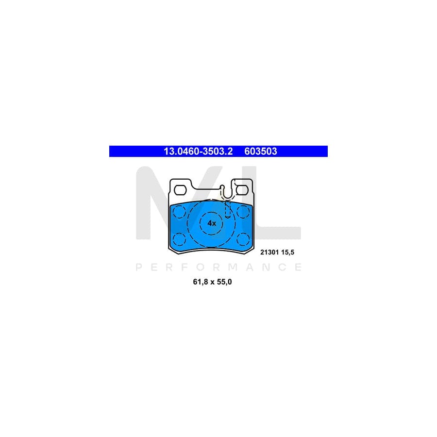 ATE 13.0460-3503.2 Brake pad set excl. wear warning contact, prepared for wear indicator