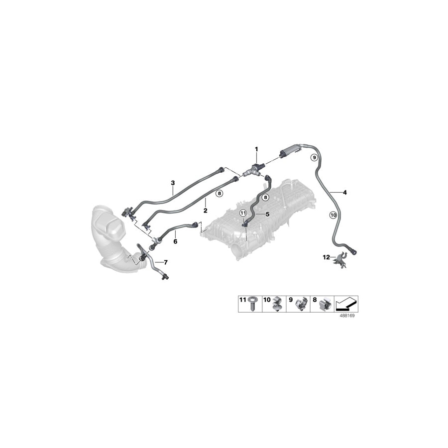 Genuine BMW 13907645855 F23 F31 F36 Fuel Tank Breather Line (Inc. 118i, 218i & 318i) | ML Performance US Car Parts