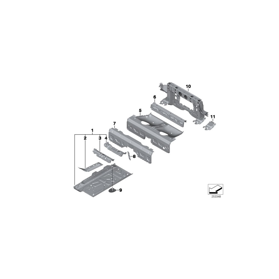 Genuine BMW 41127153775 Floor Panel, Rear (Inc. Coop.S JCW) 1 | ML Performance US Car Parts