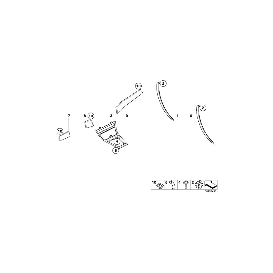 Genuine BMW 51413453008 E83 Handle Upper Section, Pianolack, Right SCHWARZ (Inc. X3) | ML Performance US Car Parts