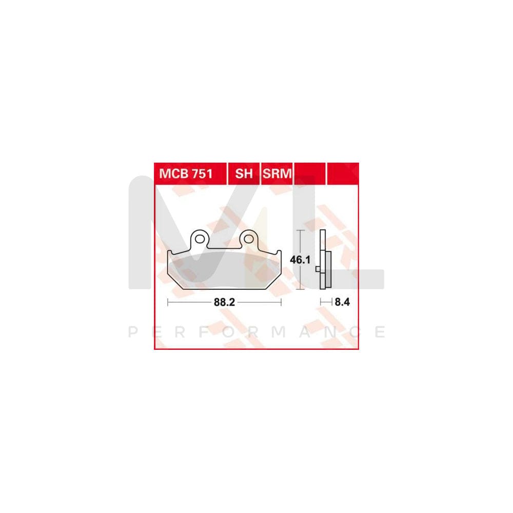 TRW Sinter Street Mcb751Sh Brake Pad Set | ML Performance Car Parts