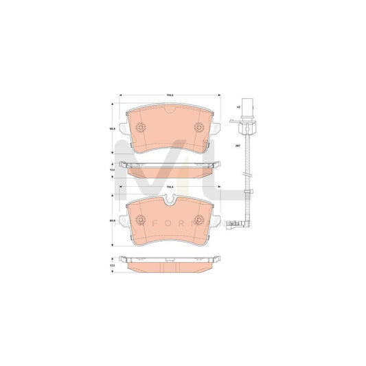 TRW Gdb1866 Brake Pad Set Incl. Wear Warning Contact, With Brake Caliper Screws, With Accessories | ML Performance Car Parts