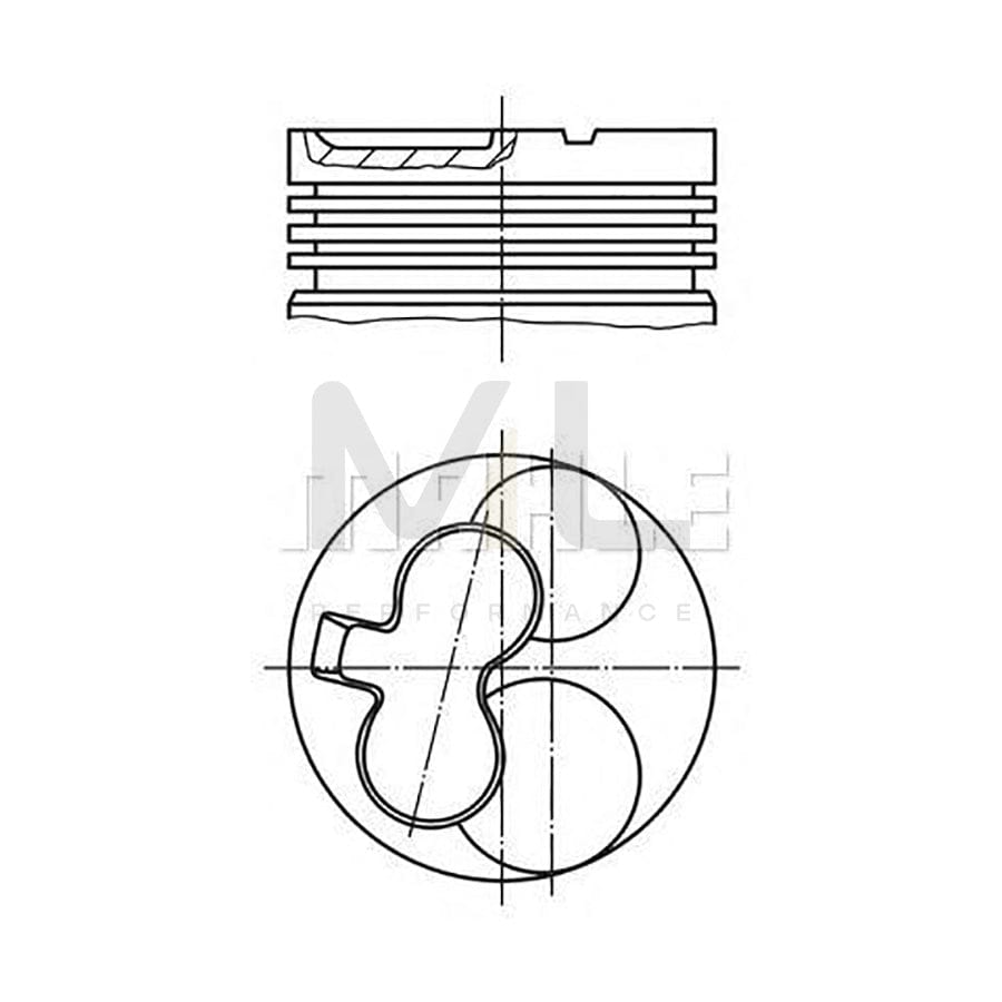 MAHLE ORIGINAL 640 39 01 Piston 93,4 mm, with piston rings, with piston ring carrier | ML Performance Car Parts