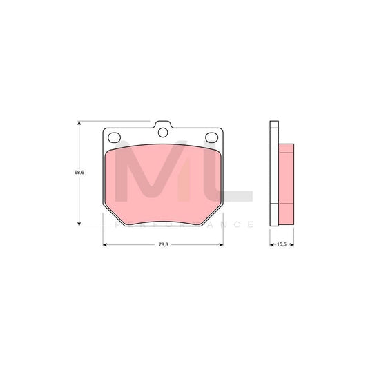 TRW Gdb232 Brake Pad Set Not Prepared For Wear Indicator | ML Performance Car Parts