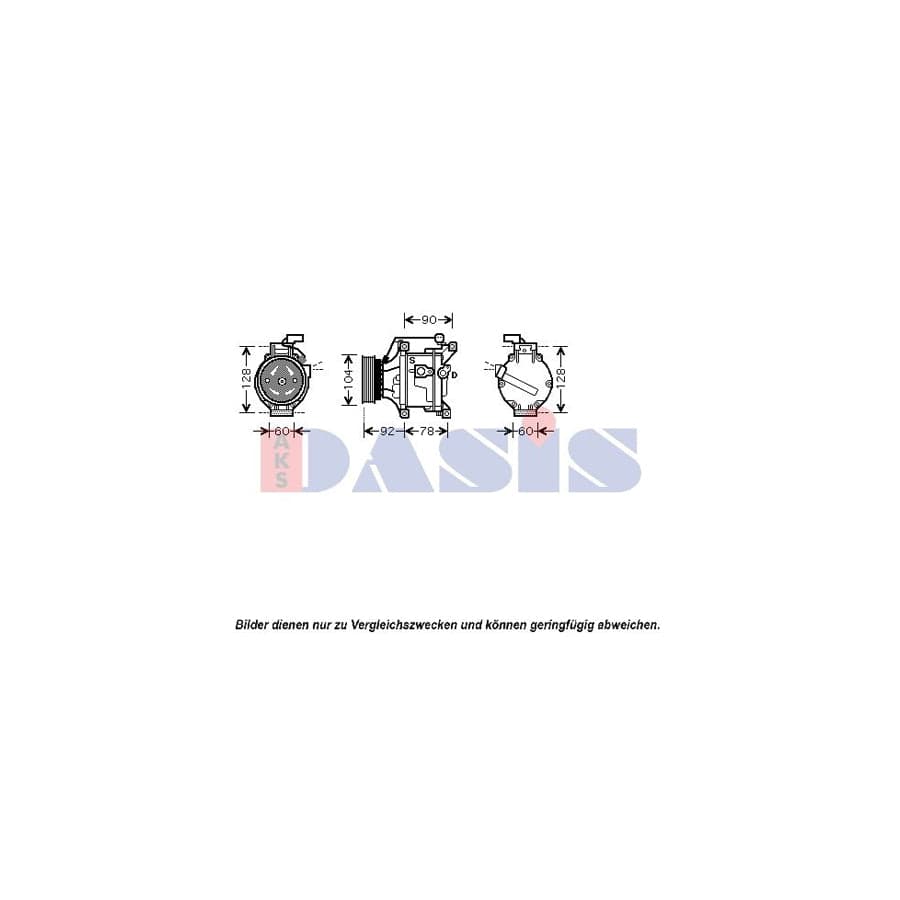 AKS Dasis 850748N Compressor, Air Conditioning for Toyota Corolla