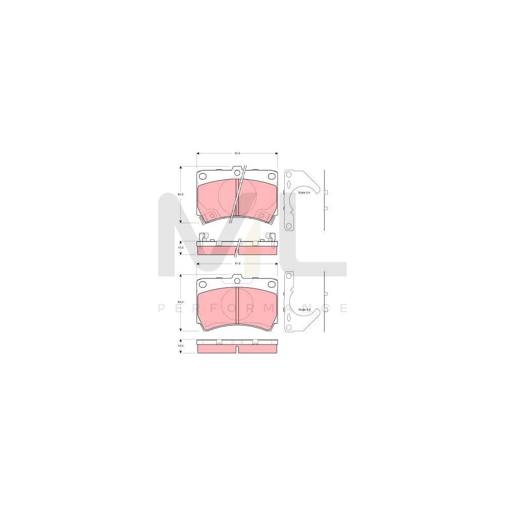 TRW Gdb3252 Brake Pad Set For Mazda Demio Estate (Dw) With Acoustic Wear Warning | ML Performance Car Parts