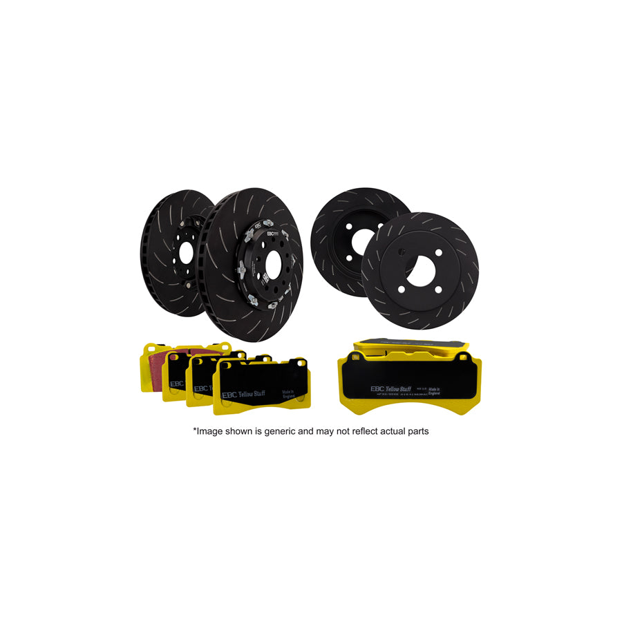 EBC P2DK032Y VW CC B7 Full Vehicle Kit Yellowstuff Pads & 2-Piece Fully-Floating Discs - TRW Caliper (Inc. CC & Passat B7) 1 | ML Performance US Car Parts