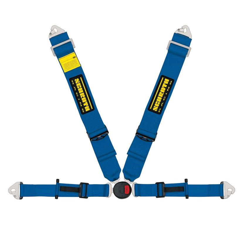 SCHROTH 20171 SEAT BELT PROFI 2-FE 4-POINT LEFT, ASM, PULL DOWN, ECE, BLUE