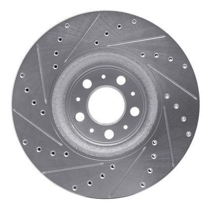 R1 Concepts R1 03-09 Volvo XC90 Front Right Drilled & Slotted Silver Brake Rotor