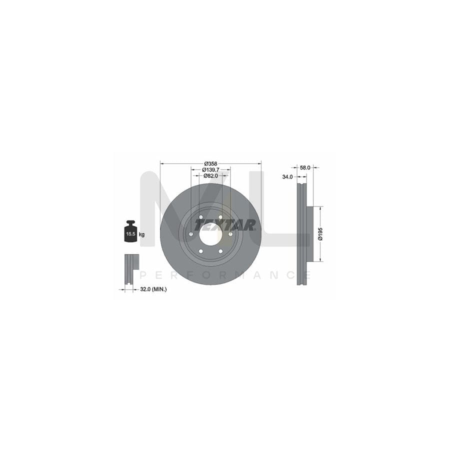 TEXTAR 92309803 Brake Disc for NISSAN Patrol VI (Y62) Internally Vented, Coated, without wheel hub, without wheel studs | ML Performance Car Parts