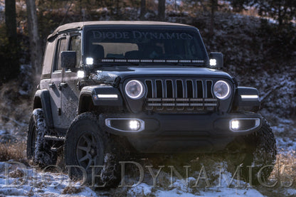 Diode Dynamics 18-21 Jeep JL Wrangler/Gladiator SS6 Cowl LED Bracket Kit - White Driving