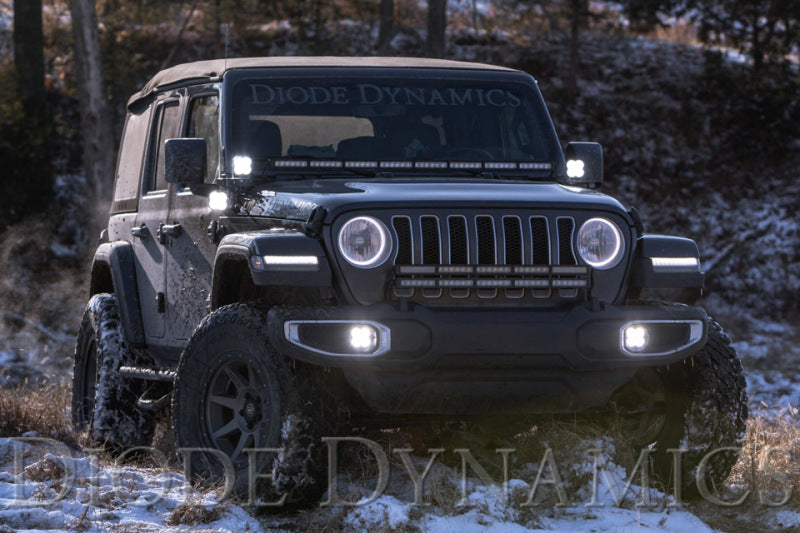 Diode Dynamics 18-21 Jeep JL Wrangler/Gladiator SS3 Cowl LED Bracket Kit - White Pro