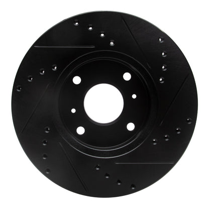 R1 Concepts R1 98-99 Acura CL Front Left Drilled & Slotted Black Brake Rotor