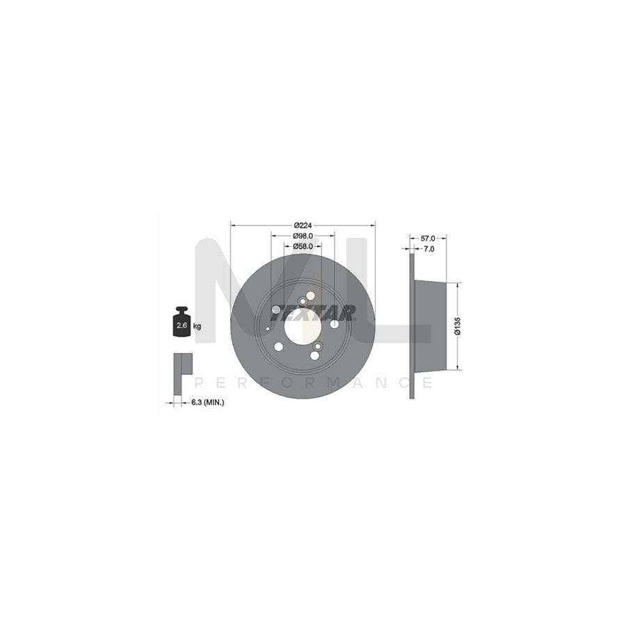 TEXTAR 92014300 Brake Disc for CITRO??? CX Solid, without wheel hub, without wheel studs | ML Performance Car Parts