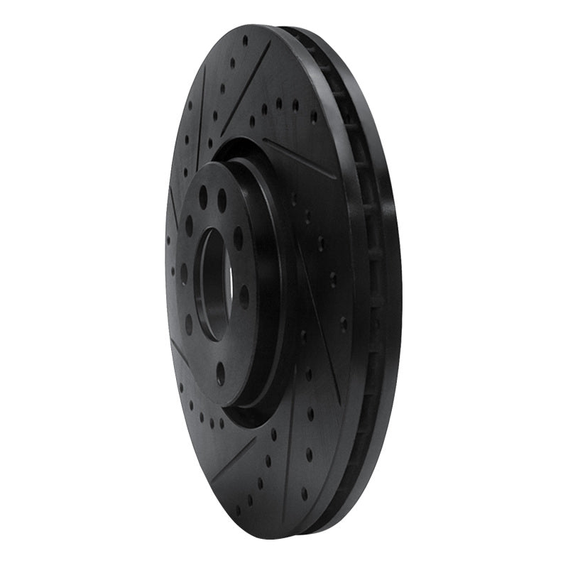 R1 Concepts R1 03-11 Cadillac BLS (Mexico) Front Left Drilled & Slotted Black Brake Rotor