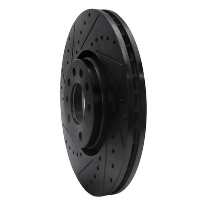 R1 Concepts R1 03-11 Cadillac BLS (Mexico) Front Left Drilled & Slotted Black Brake Rotor