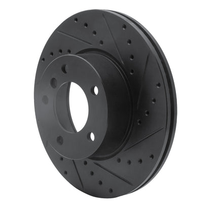 R1 Concepts R1 06-13 BMW 325I (USA/Canada) Front Right Drilled & Slotted Black Brake Rotor