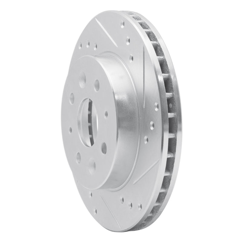 R1 Concepts R1 03-05 Kia Rio Front Right Drilled & Slotted Silver Brake Rotor