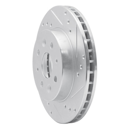R1 Concepts R1 03-05 Kia Rio Front Right Drilled & Slotted Silver Brake Rotor