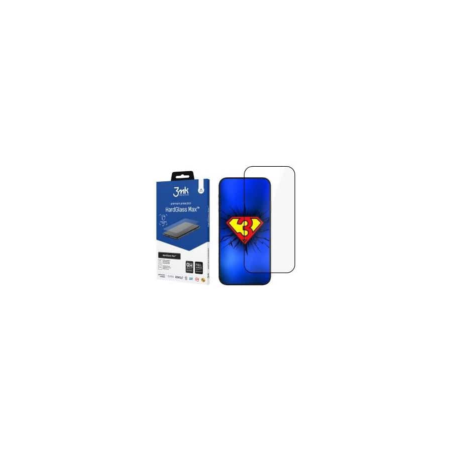 3MK Tempered Glass Hardglass Max Iphone 14 Pro 6.1" Black. Fullscreen Glass