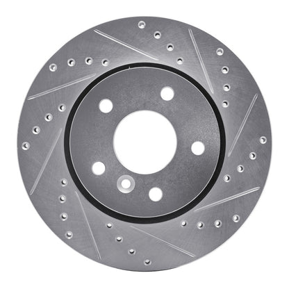 R1 Concepts R1 94-02 Land Rover Range Rover Front Right Drilled & Slotted Silver Brake Rotor