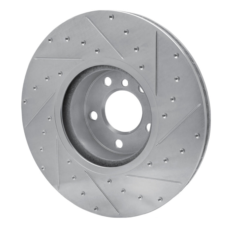 R1 Concepts R1 16-18 BMW X4 Right Front Drilled & Slotted Silver Brake Rotor