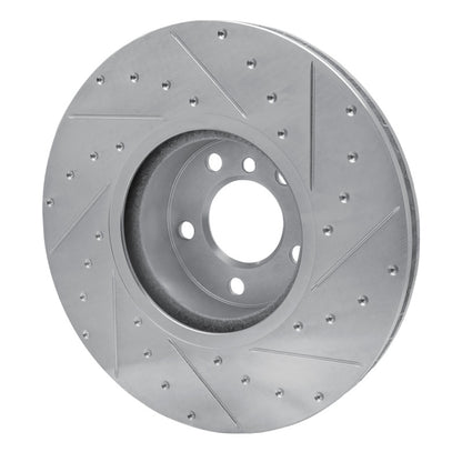 R1 Concepts R1 16-18 BMW X4 Right Front Drilled & Slotted Silver Brake Rotor