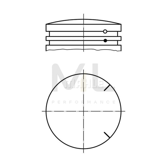 MAHLE ORIGINAL 533 09 00 Piston 52,0 mm, without cooling duct | ML Performance Car Parts