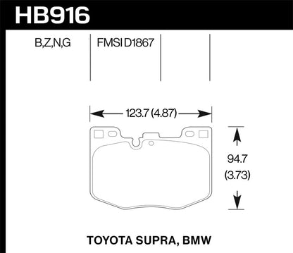 Hawk Performance Hawk 2020 Toyota Supra / 19-20 BMW Z4 DTC-60 Front Brake Pads