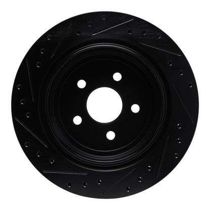 R1 Concepts R1 89-95 Chrysler LeBaron Rear Right Drilled & Slotted Black Brake Rotor