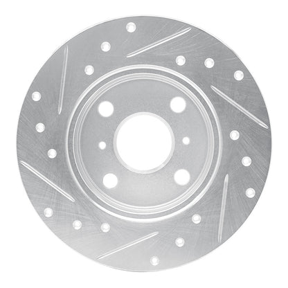 R1 Concepts R1 85-86 Toyota MR2 Rear Right Drilled & Slotted Silver Brake Rotor