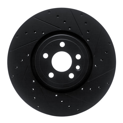R1 Concepts R1 2017-2020 Jaguar F-Pace Front Right Drilled & Slotted Black Brake Rotor