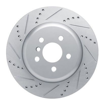 R1 Concepts R1 17-25 BMW 230I Right Rear Drilled & Slotted Silver Brake Rotor